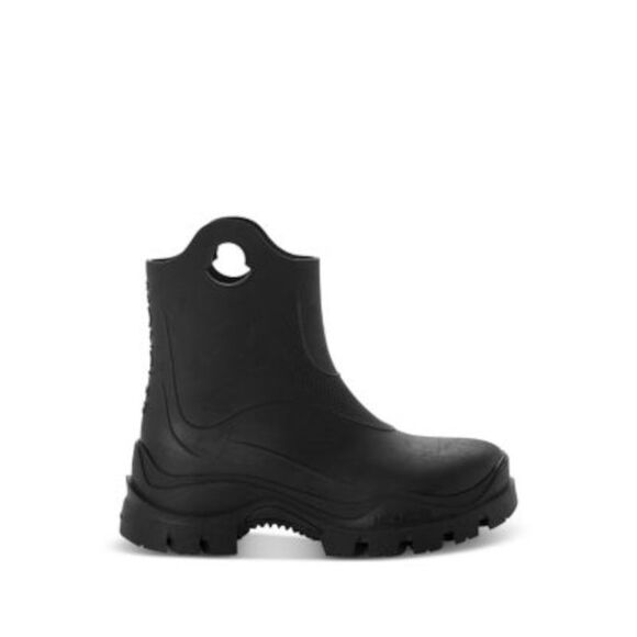 MONCLER Womens Black 1" Platform Pull-Tab Misty Round Toe Rain Boots 38 - Picture 3 of 4